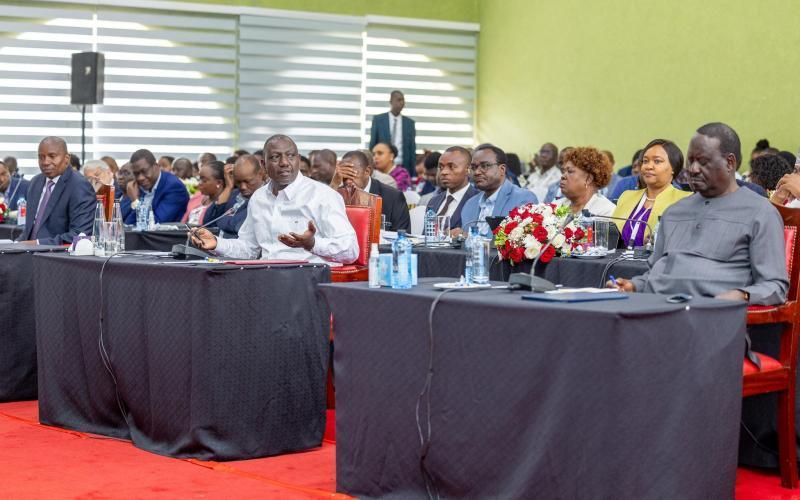 File image of President William Ruto alongside other members of the executive.